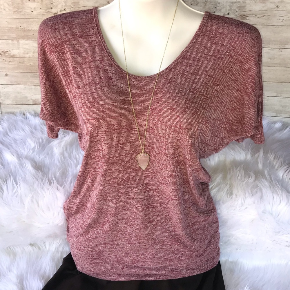 Acemi Wine Colored Semi Batwing T-shirt Small